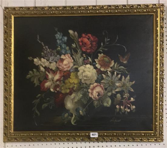 Modern oil on canvas of flowers